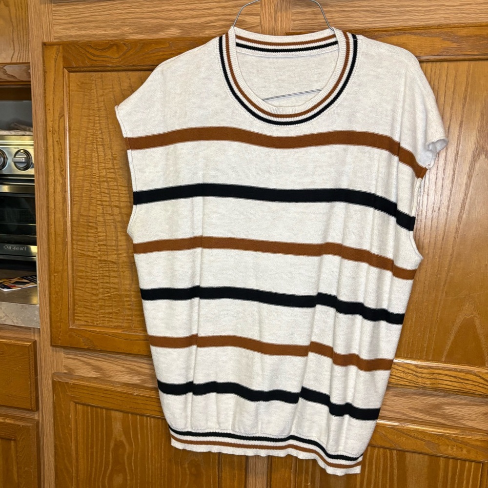 Striped Sleeveless Sweater